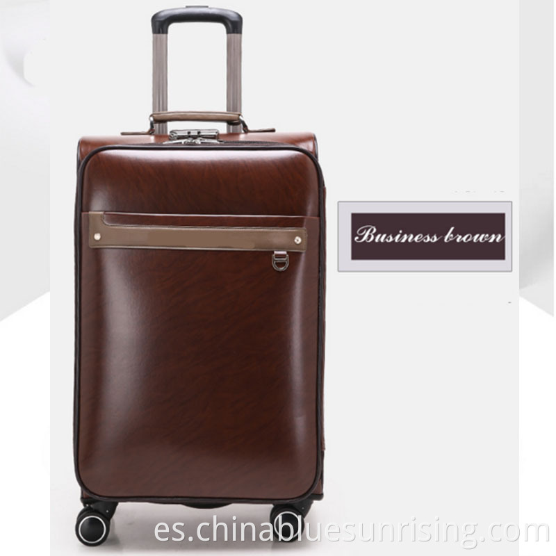 Business brown pu luggage